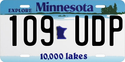 MN license plate 109UDP