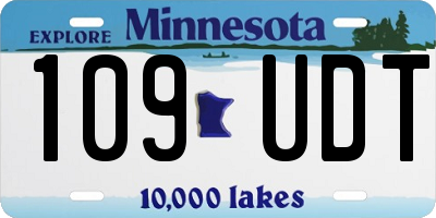 MN license plate 109UDT