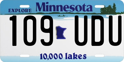 MN license plate 109UDU