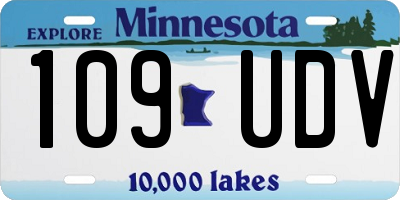 MN license plate 109UDV