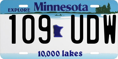 MN license plate 109UDW