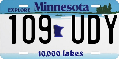 MN license plate 109UDY