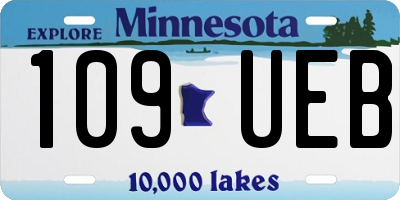 MN license plate 109UEB