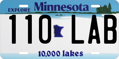 MN license plate 110LAB