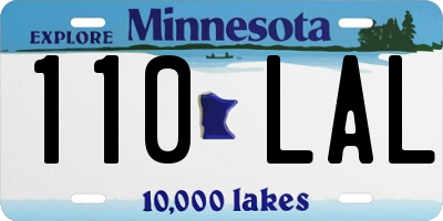 MN license plate 110LAL