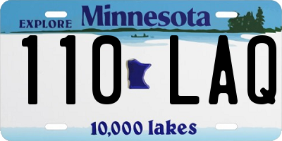 MN license plate 110LAQ