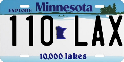 MN license plate 110LAX