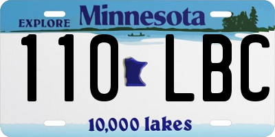 MN license plate 110LBC