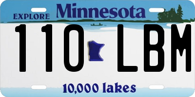 MN license plate 110LBM