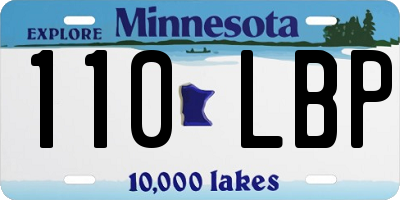 MN license plate 110LBP