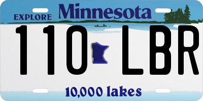 MN license plate 110LBR