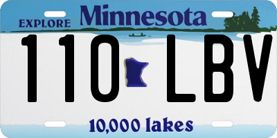 MN license plate 110LBV