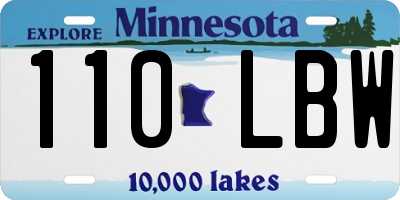 MN license plate 110LBW
