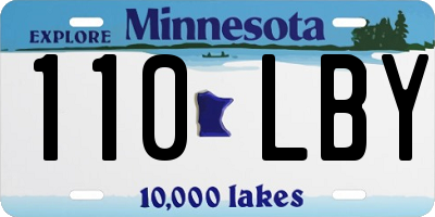 MN license plate 110LBY