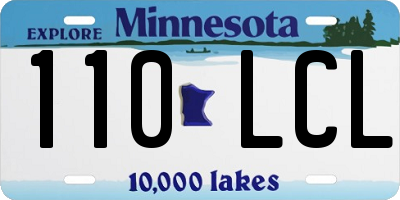 MN license plate 110LCL