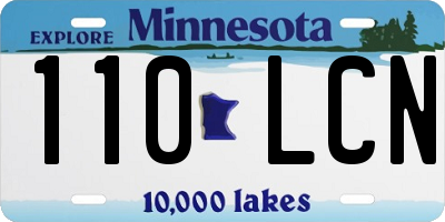 MN license plate 110LCN