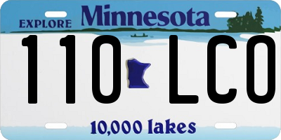 MN license plate 110LCO