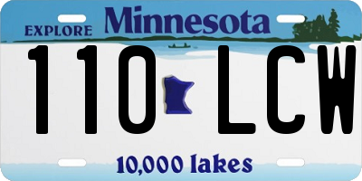 MN license plate 110LCW