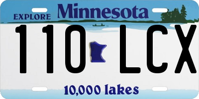 MN license plate 110LCX