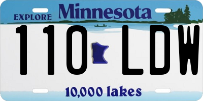 MN license plate 110LDW