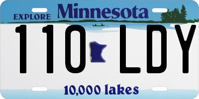 MN license plate 110LDY