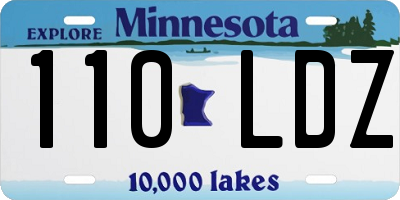MN license plate 110LDZ
