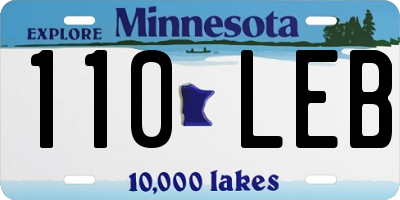 MN license plate 110LEB