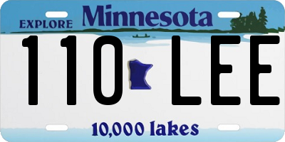 MN license plate 110LEE