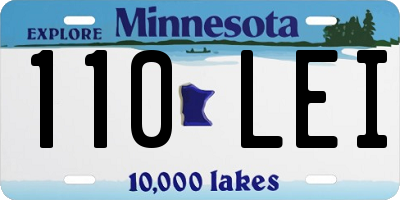 MN license plate 110LEI