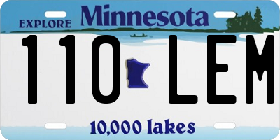 MN license plate 110LEM