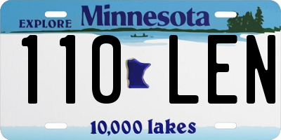 MN license plate 110LEN