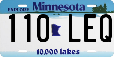 MN license plate 110LEQ