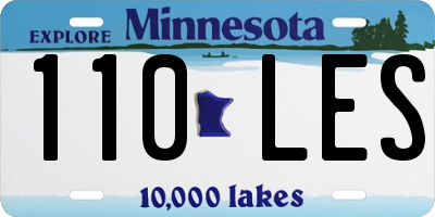 MN license plate 110LES