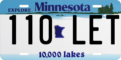 MN license plate 110LET