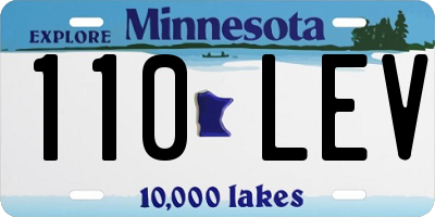 MN license plate 110LEV