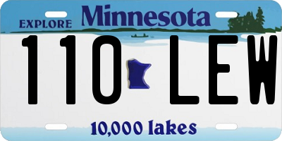 MN license plate 110LEW