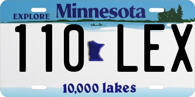 MN license plate 110LEX