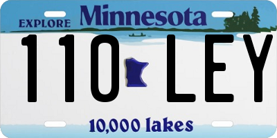 MN license plate 110LEY