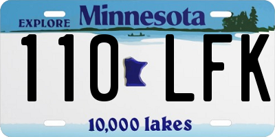 MN license plate 110LFK