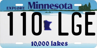 MN license plate 110LGE