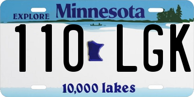 MN license plate 110LGK