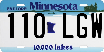 MN license plate 110LGW