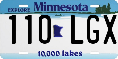 MN license plate 110LGX