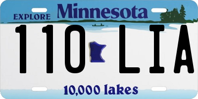 MN license plate 110LIA