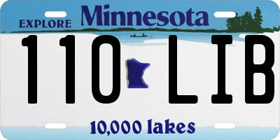 MN license plate 110LIB