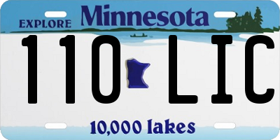 MN license plate 110LIC