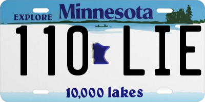 MN license plate 110LIE
