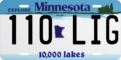 MN license plate 110LIG
