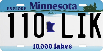 MN license plate 110LIK