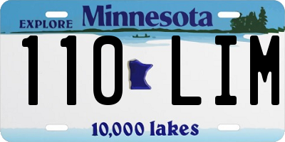 MN license plate 110LIM